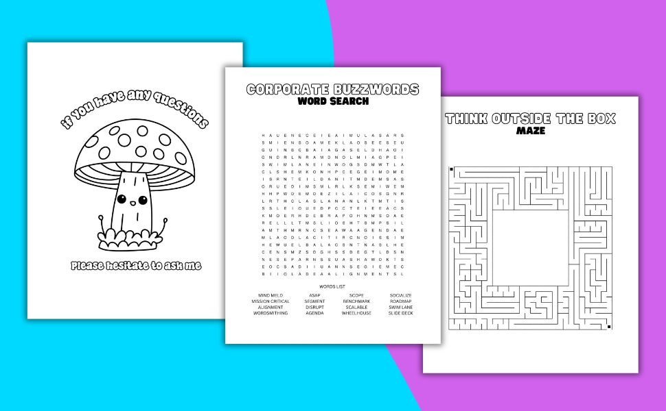 Pointless Meeting Coloring And Activity Book Digital Download