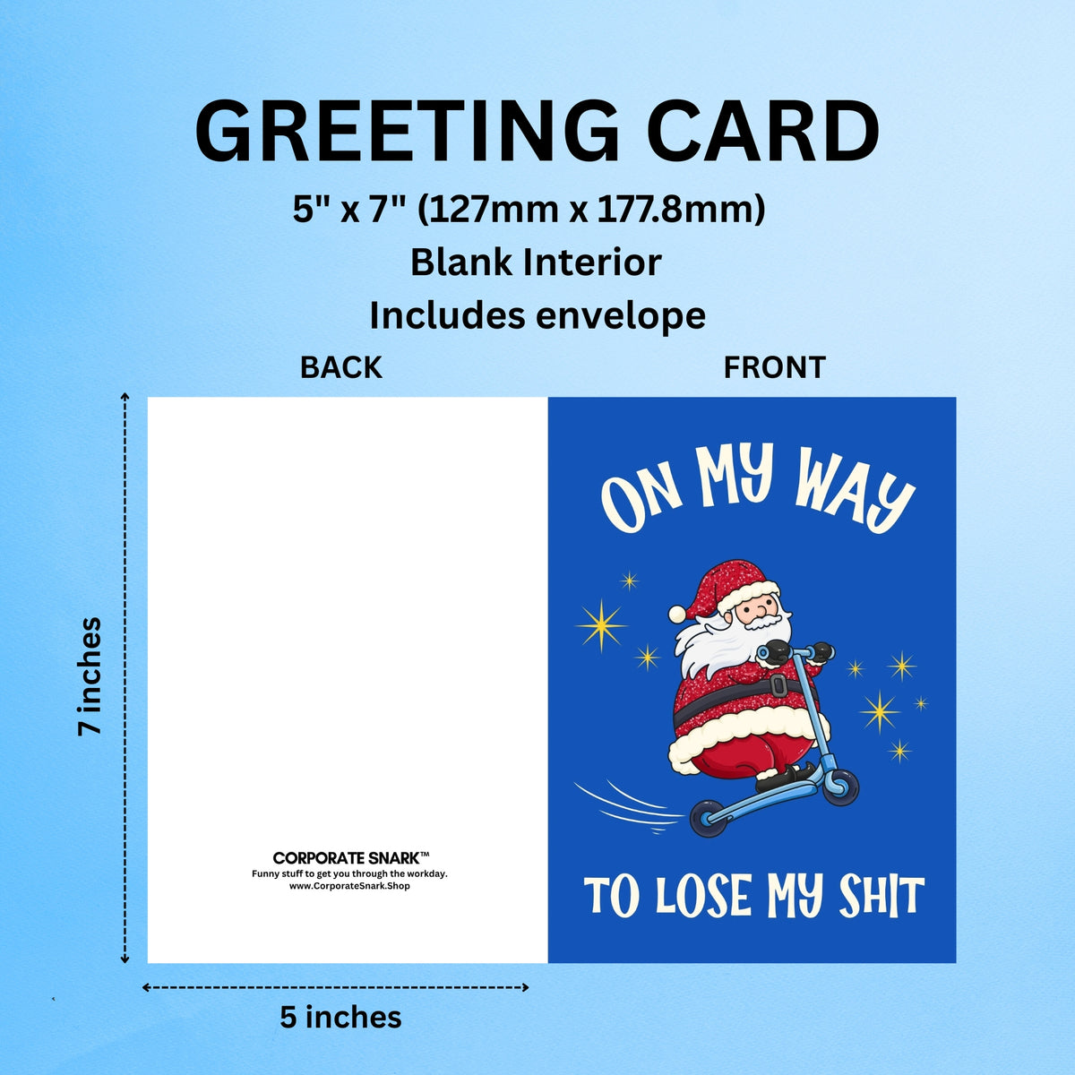 On My Way To Lose My Shit Christmas Card