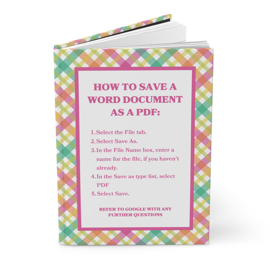 How to Save a Word Document as a PDF  Hardcover Journal