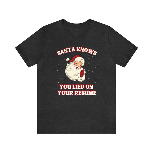 Santa Knows You Lied on your Resume Tee