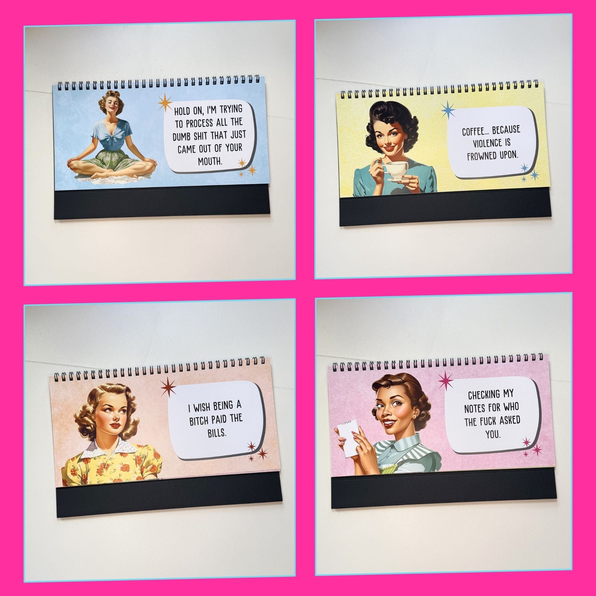 Sassy & Sweary Women at the Office Desk Flip Sign