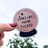 Looks Like You're Fucked Sticker