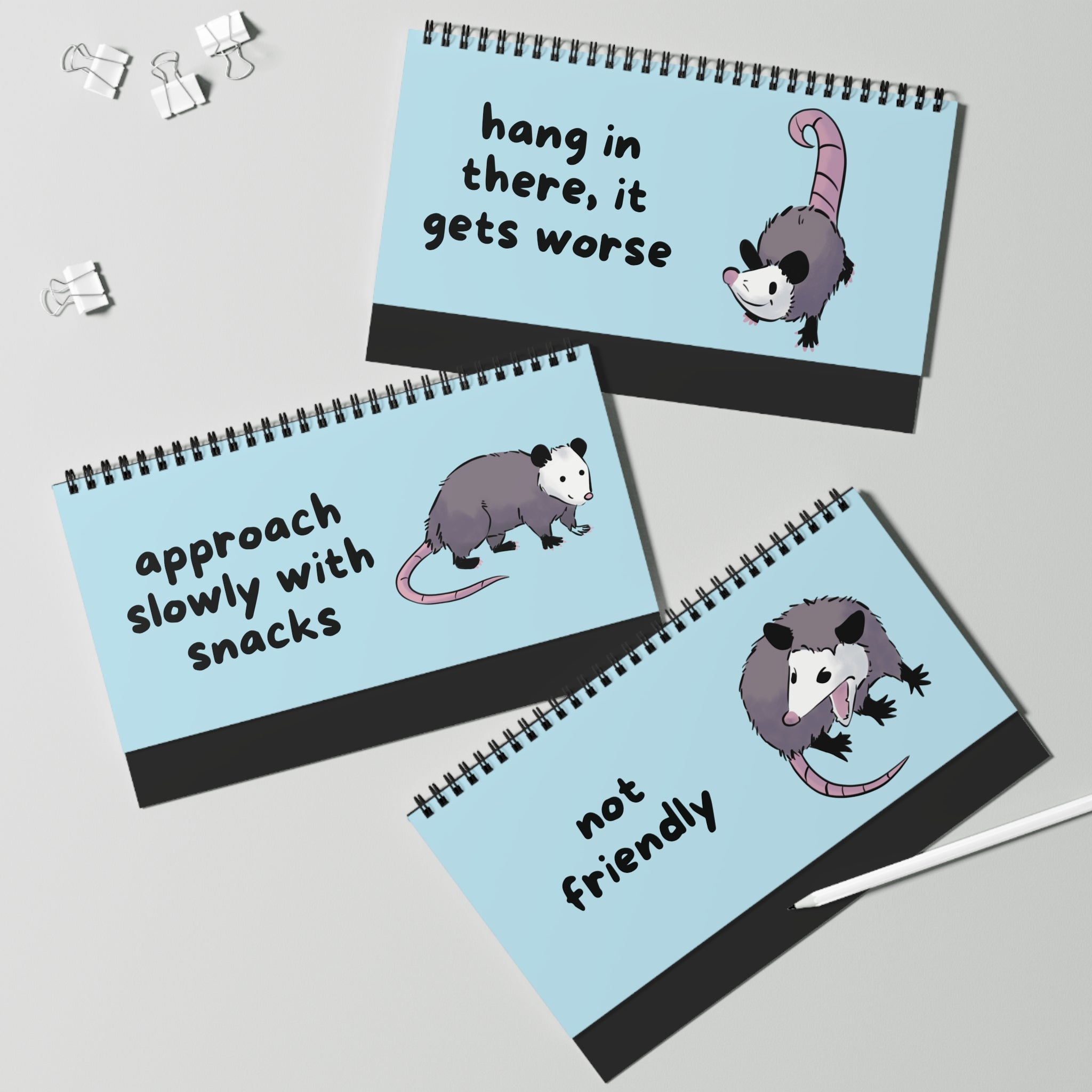 Opossums At Work Desk Sign