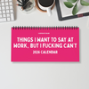 2026 Things I Want To Say At Work Calendar Pink