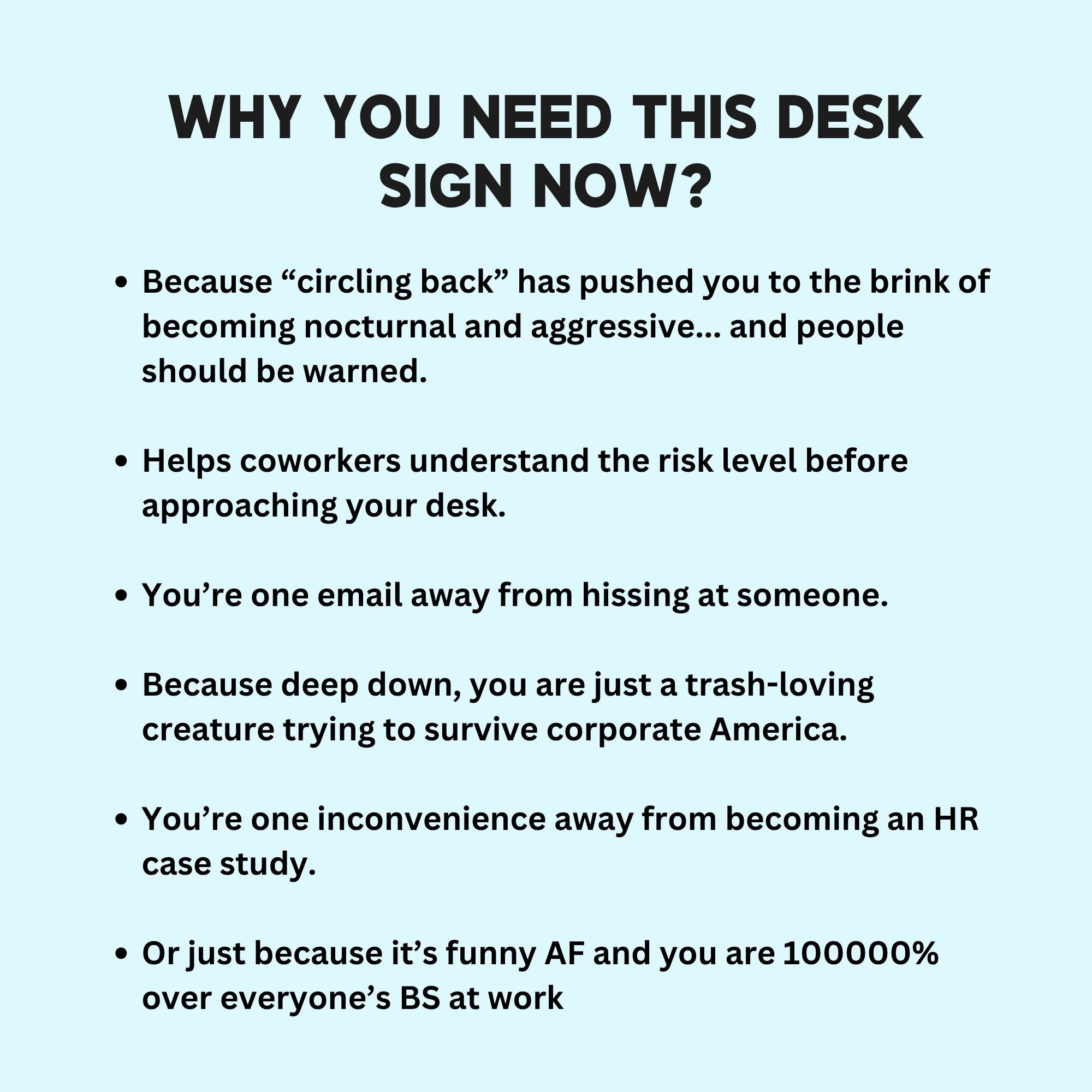 Opossums At Work Desk Sign