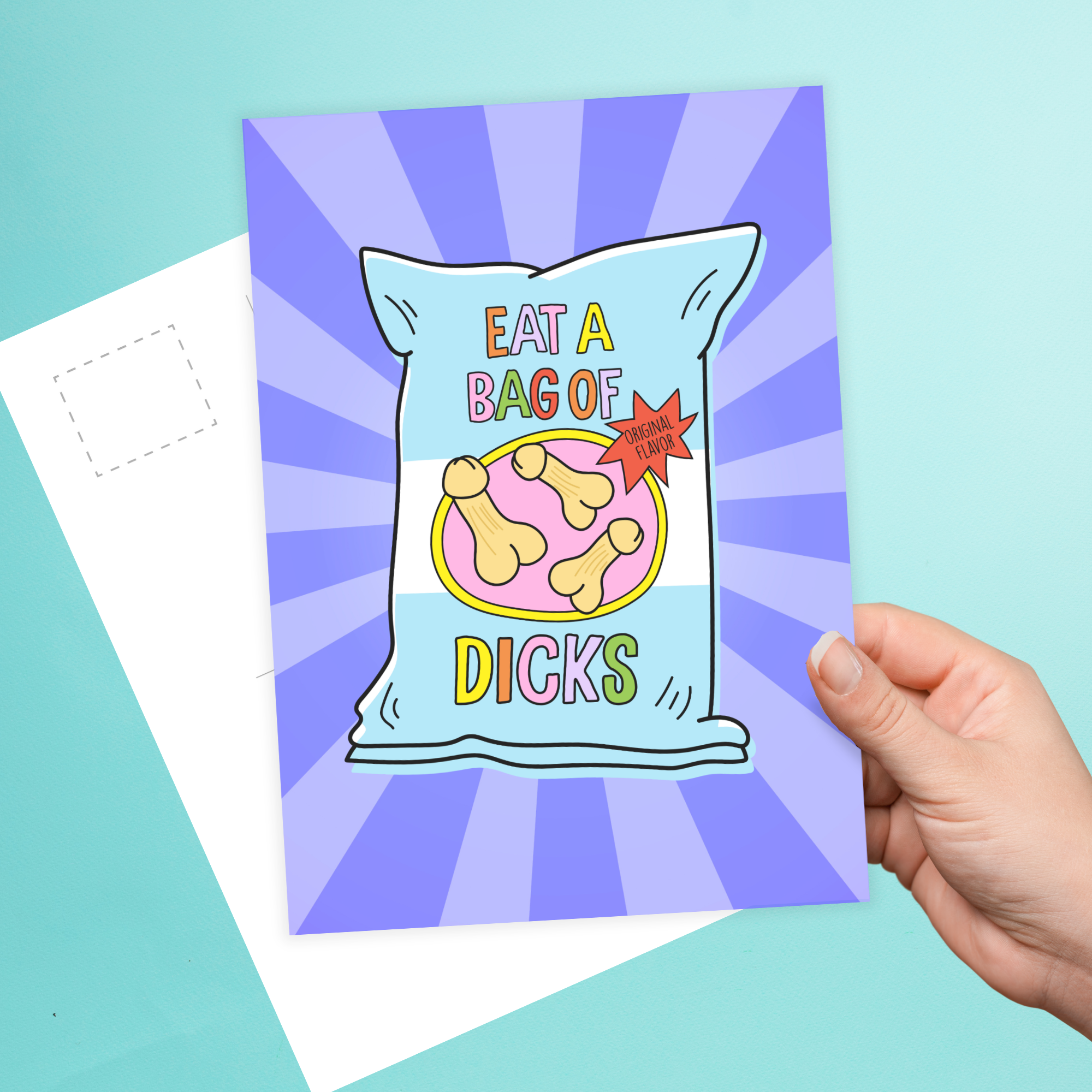 Eat a Bag of Dicks Postcard