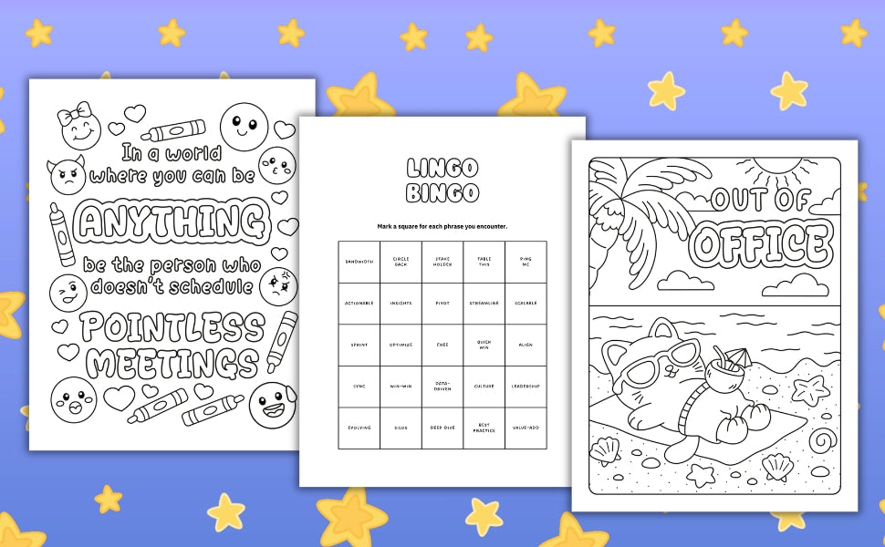 Pointless Meeting Coloring & Activity Book Digital Download