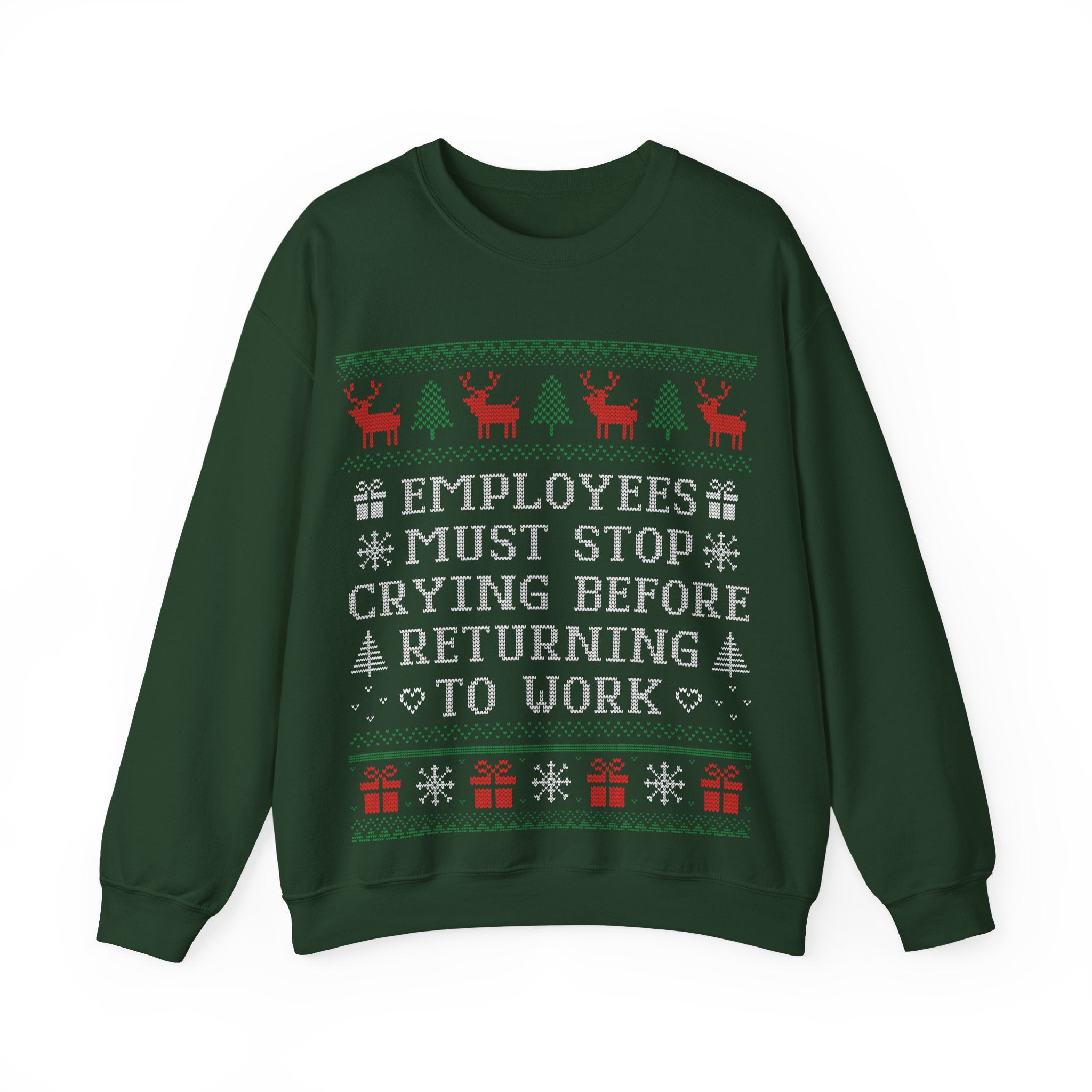 Employees Must Stop Crying Ugly Christmas Sweatshirt AUS