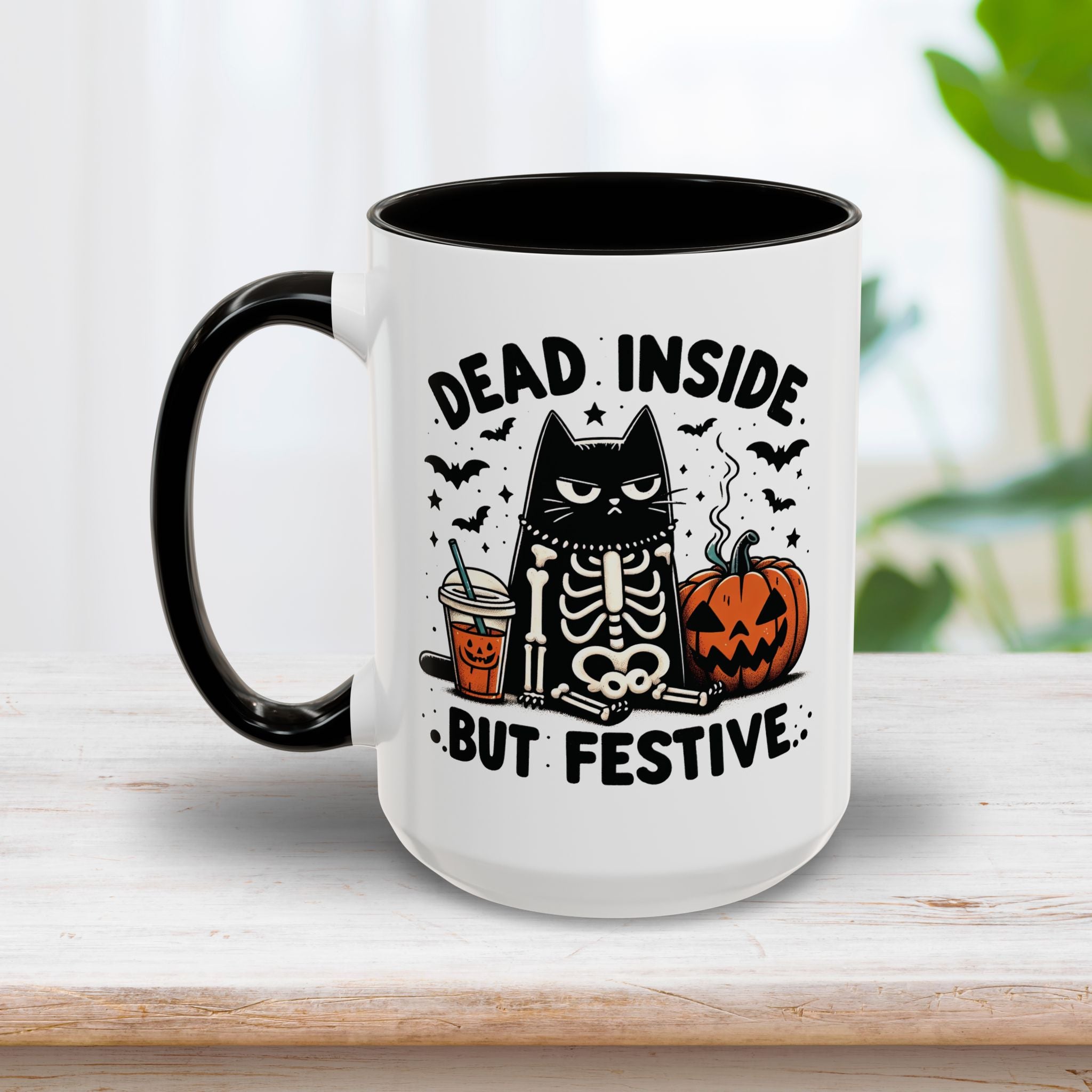 Dead Inside But Festive Halloween Mug 15oz