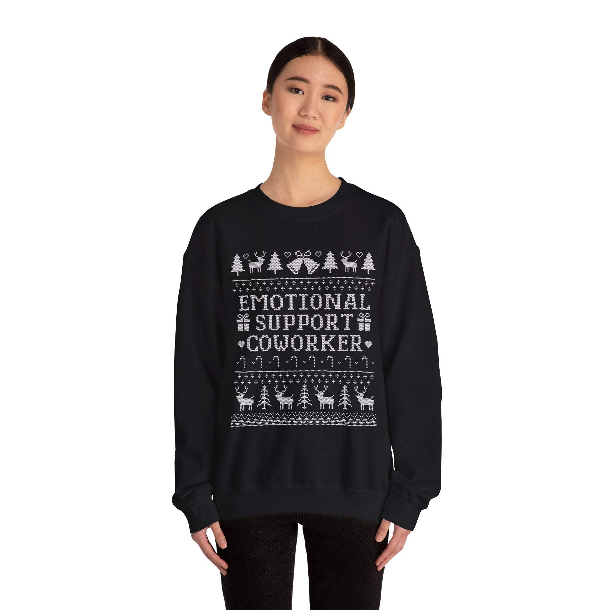 Emotional Support Coworker Ugly Christmas Sweatshirt