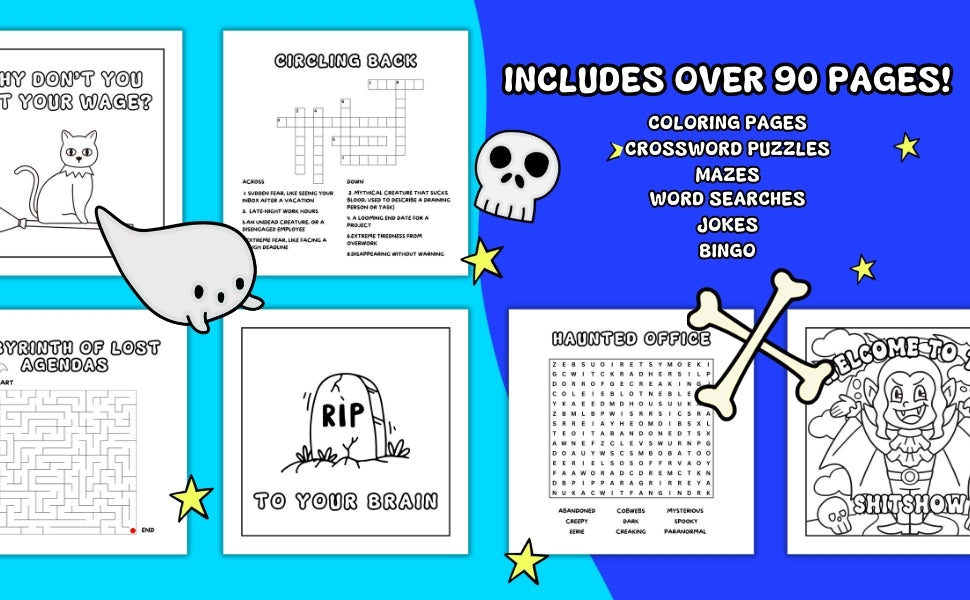 Work Sucks Spooky Edition Sweary Coloring & Activity Book