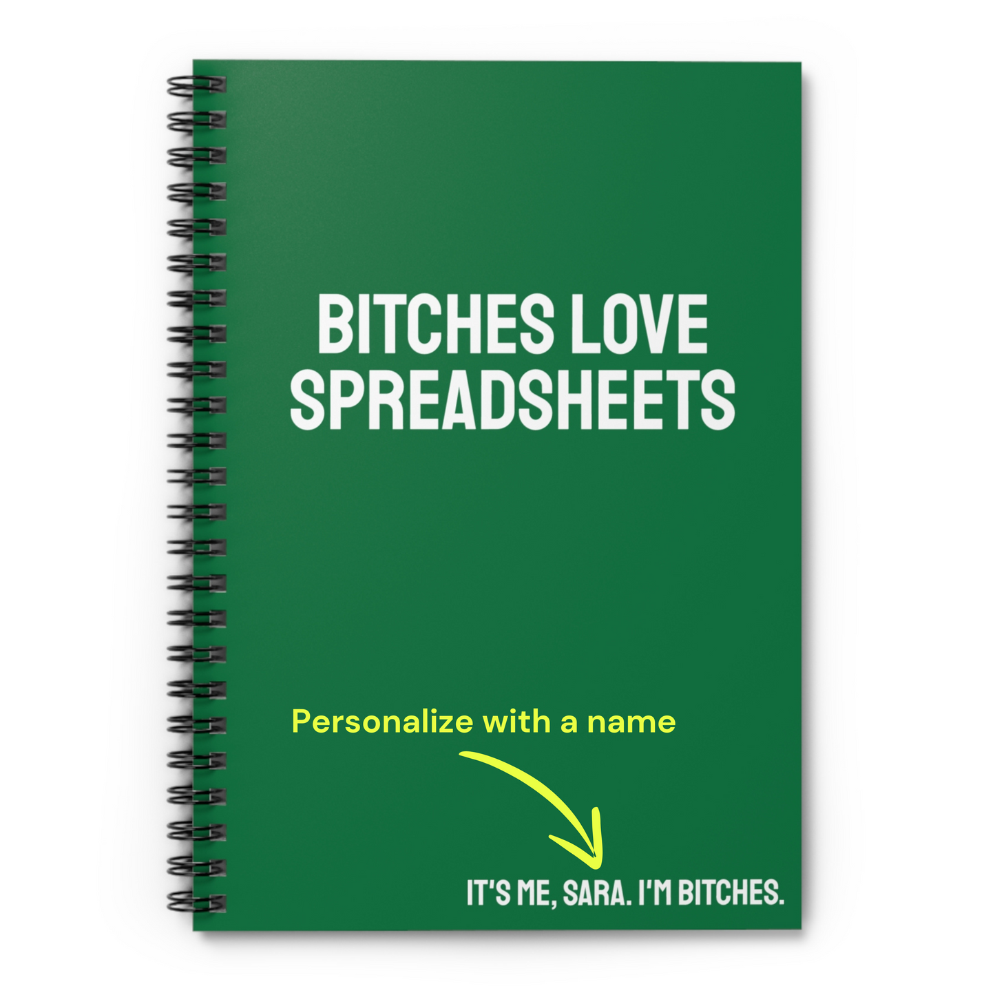 Bitches Love Spreadsheets Notebook