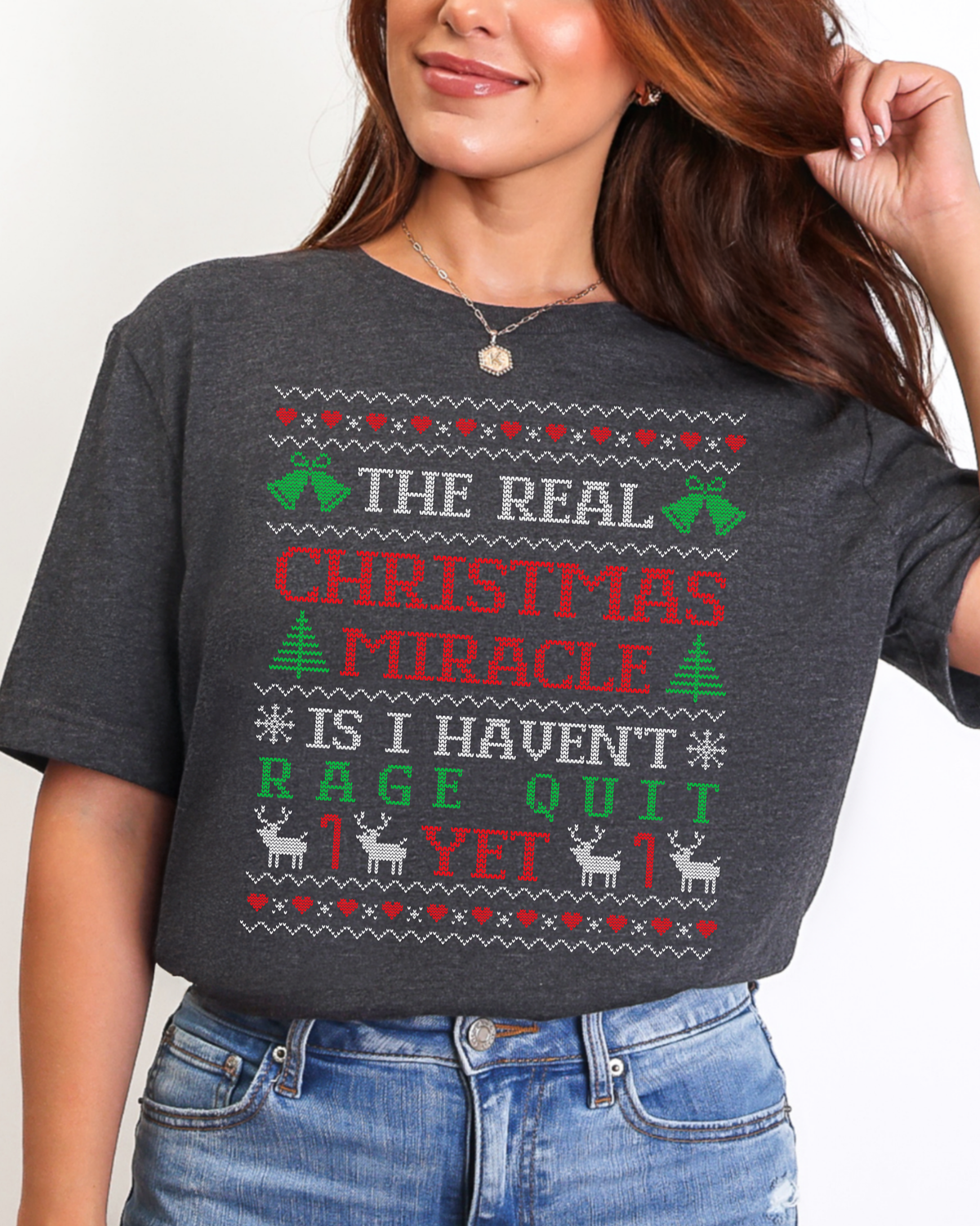 The Real Christmas Miracle Rage Quit Ugly Christmas T-shirt