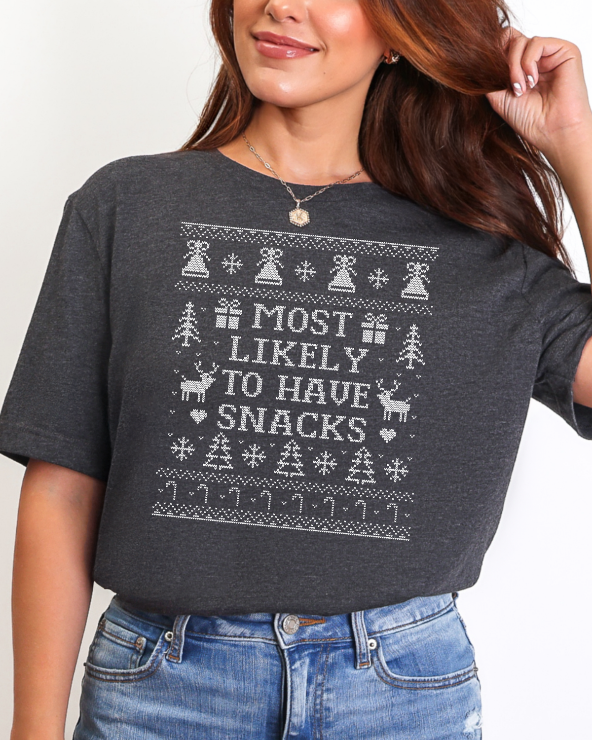 Most Likely To Have Snacks Ugly Christmas T-shirt