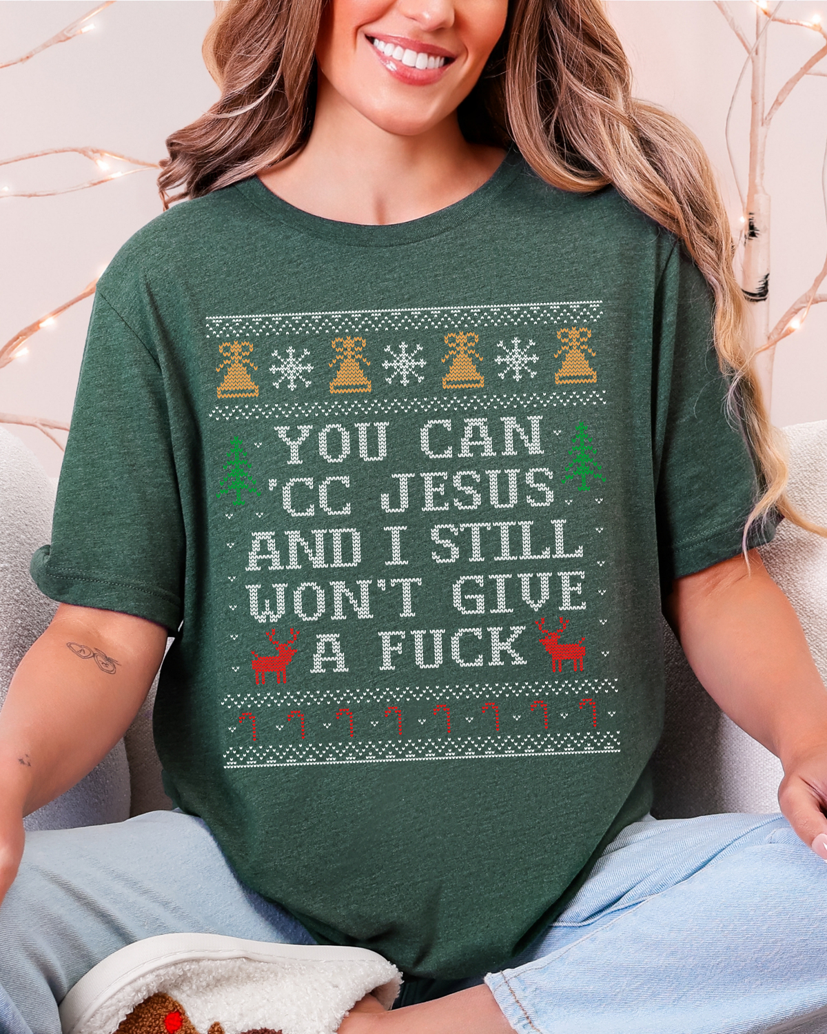 You Can 'CC Jesus Ugly Christmas T-shirt