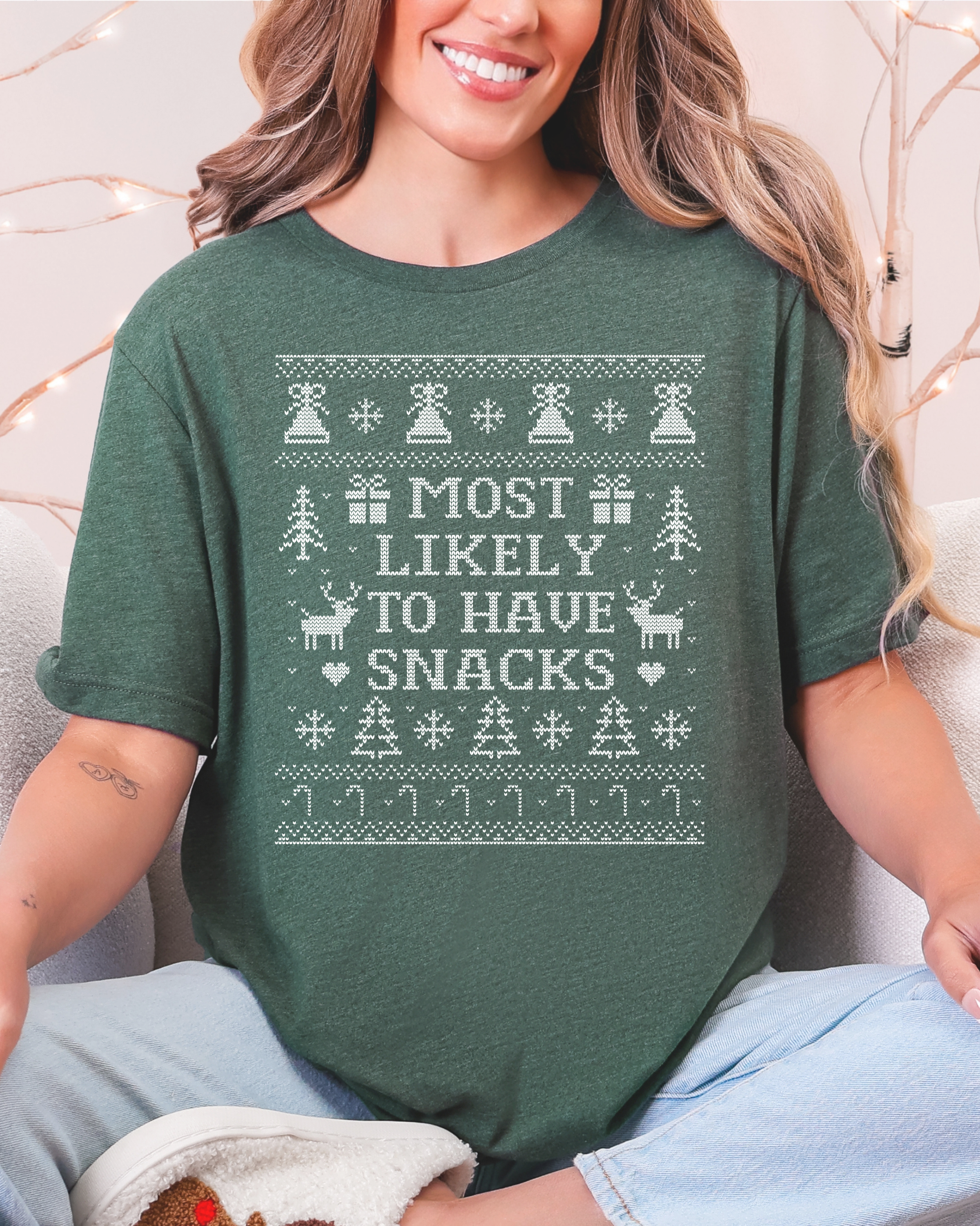 Most Likely To Have Snacks Ugly Christmas T-shirt