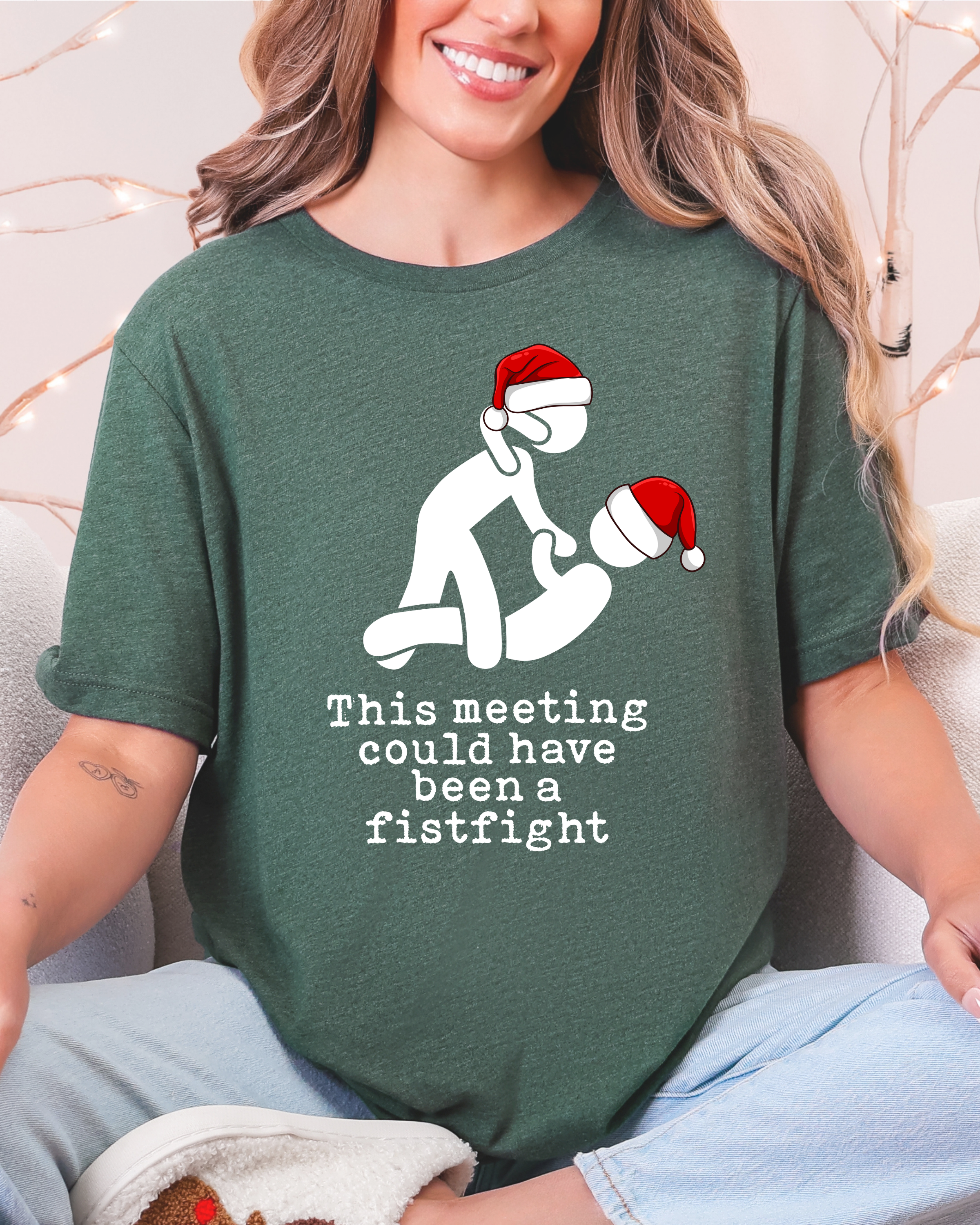 This Meeting Could Have Been A Fistfight Christmas T-shirt