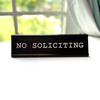 No Soliciting Nameplate