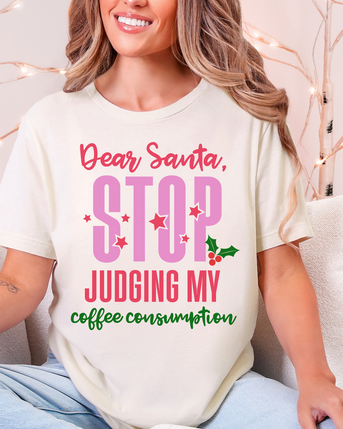 Dear Santa Stop Judging My Coffee Consumption T-Shirt