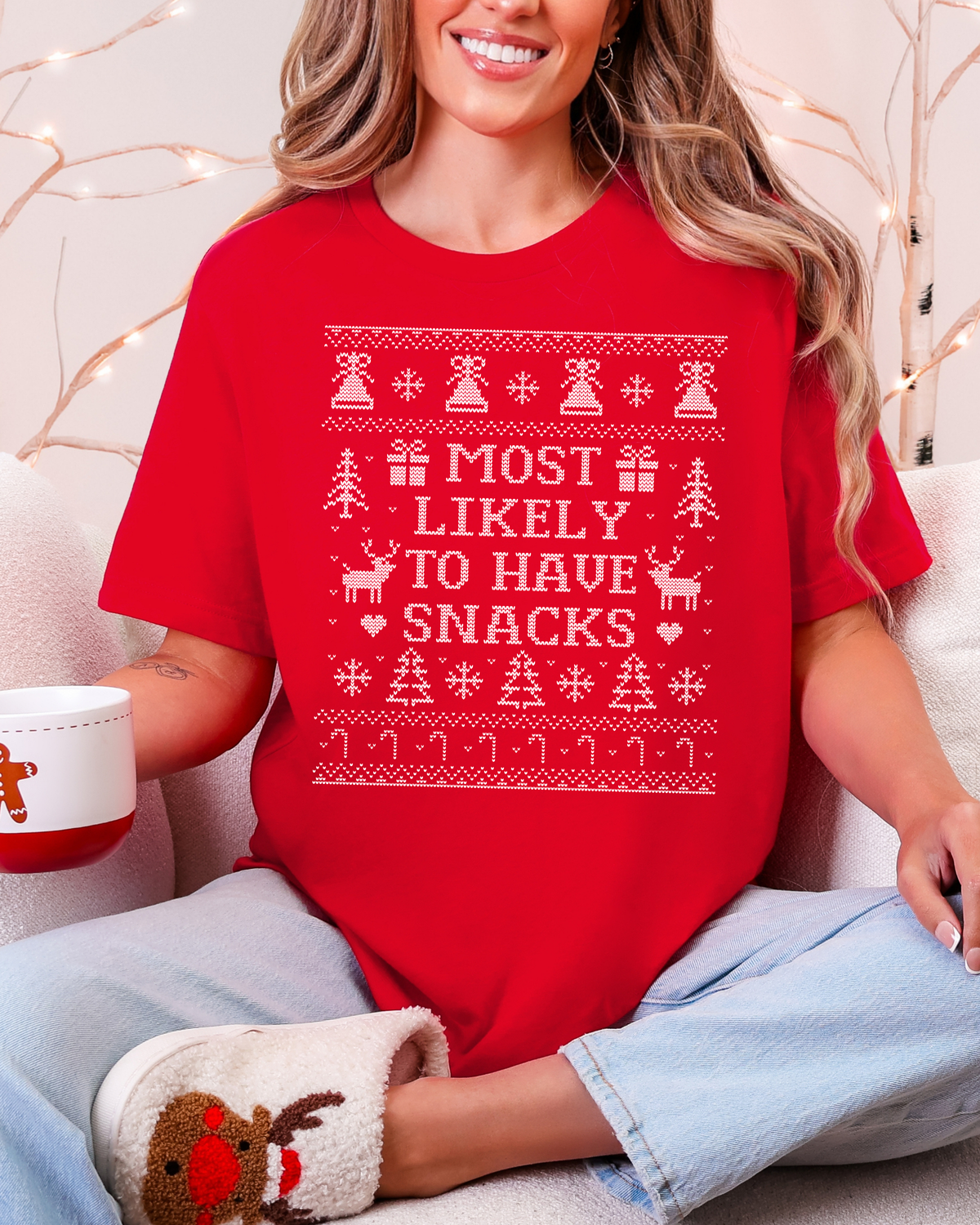 Most Likely To Have Snacks Ugly Christmas T-shirt