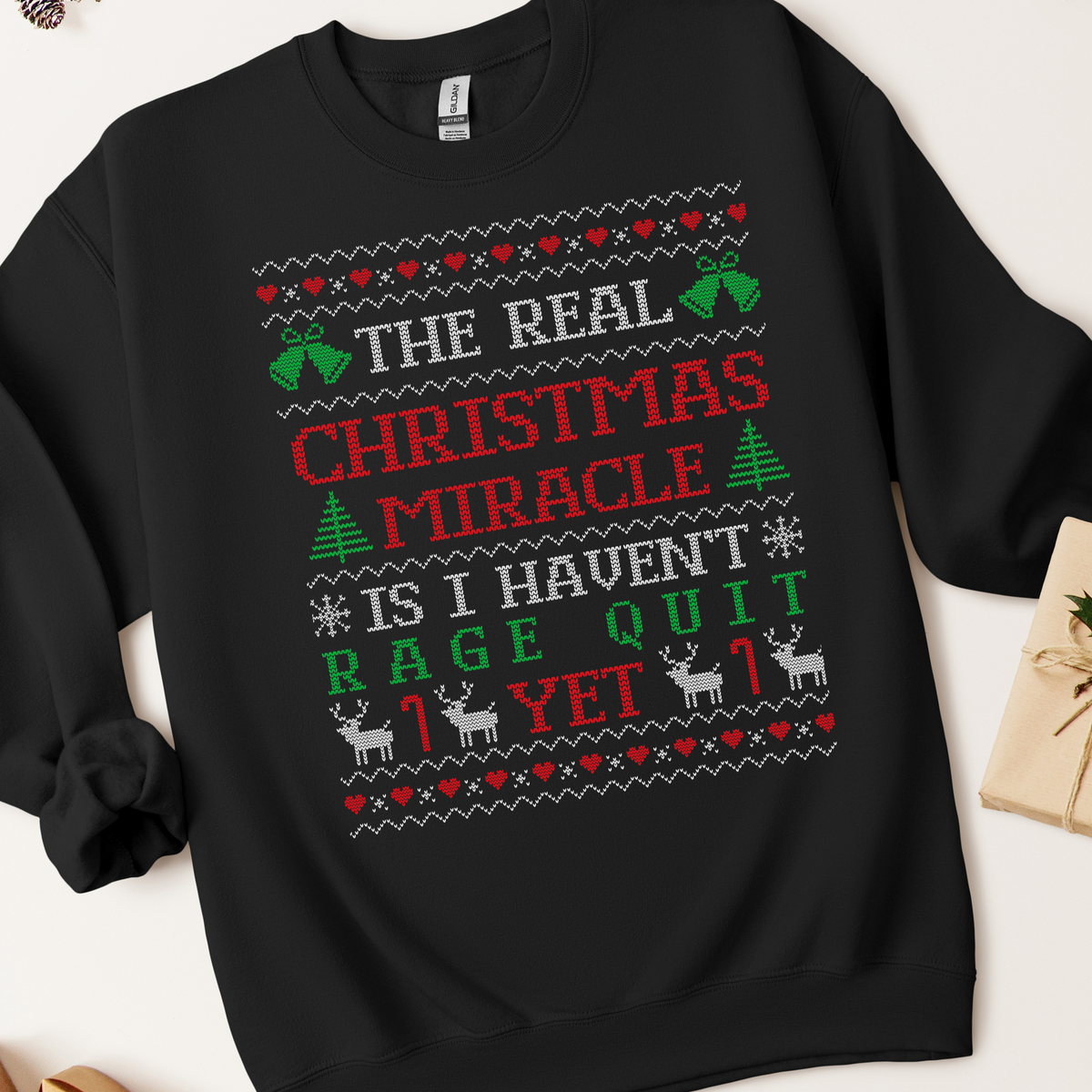 The Real Christmas Miracle Ugly Christmas Sweatshirt