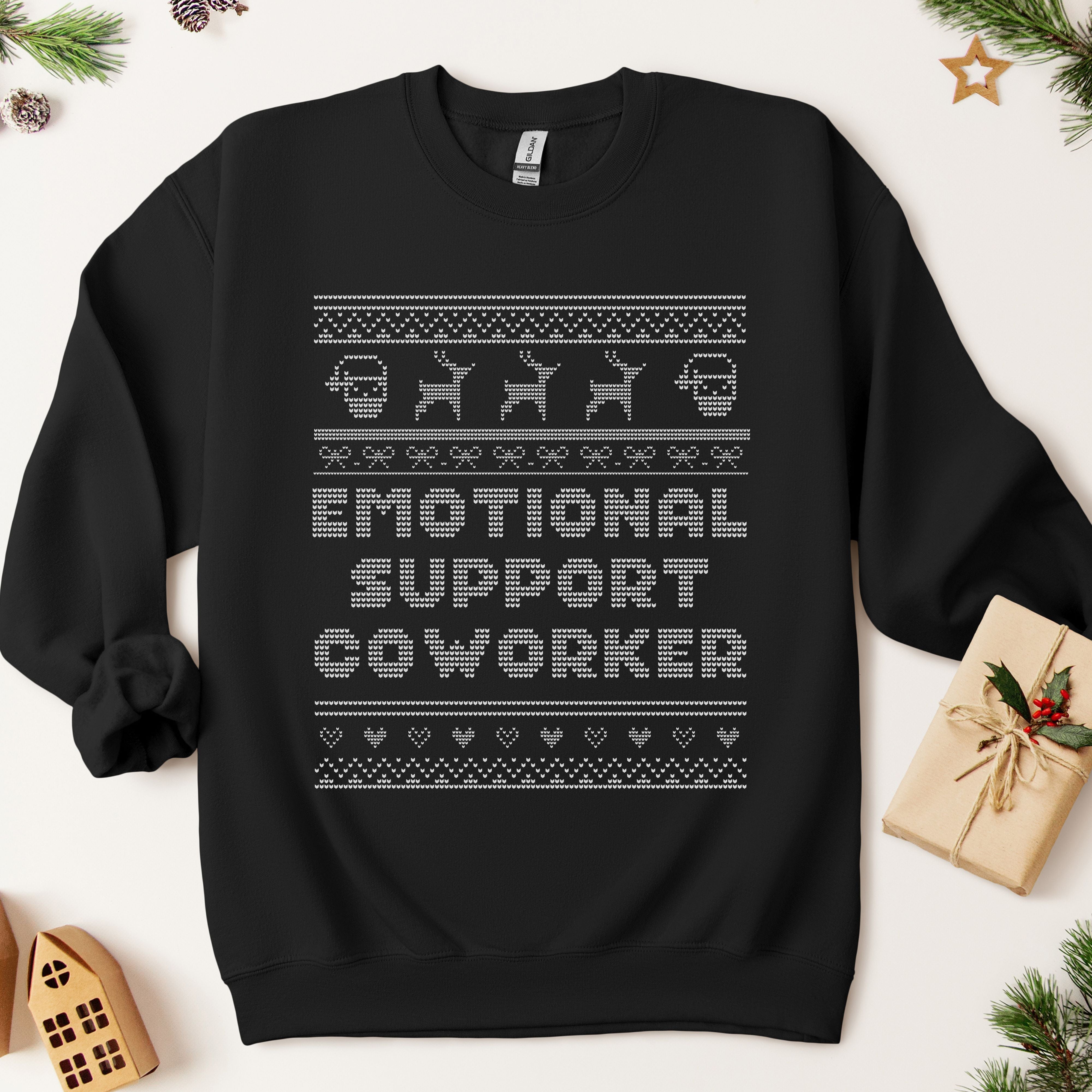 Emotional Support Coworker Ugly Christmas Sweatshirt