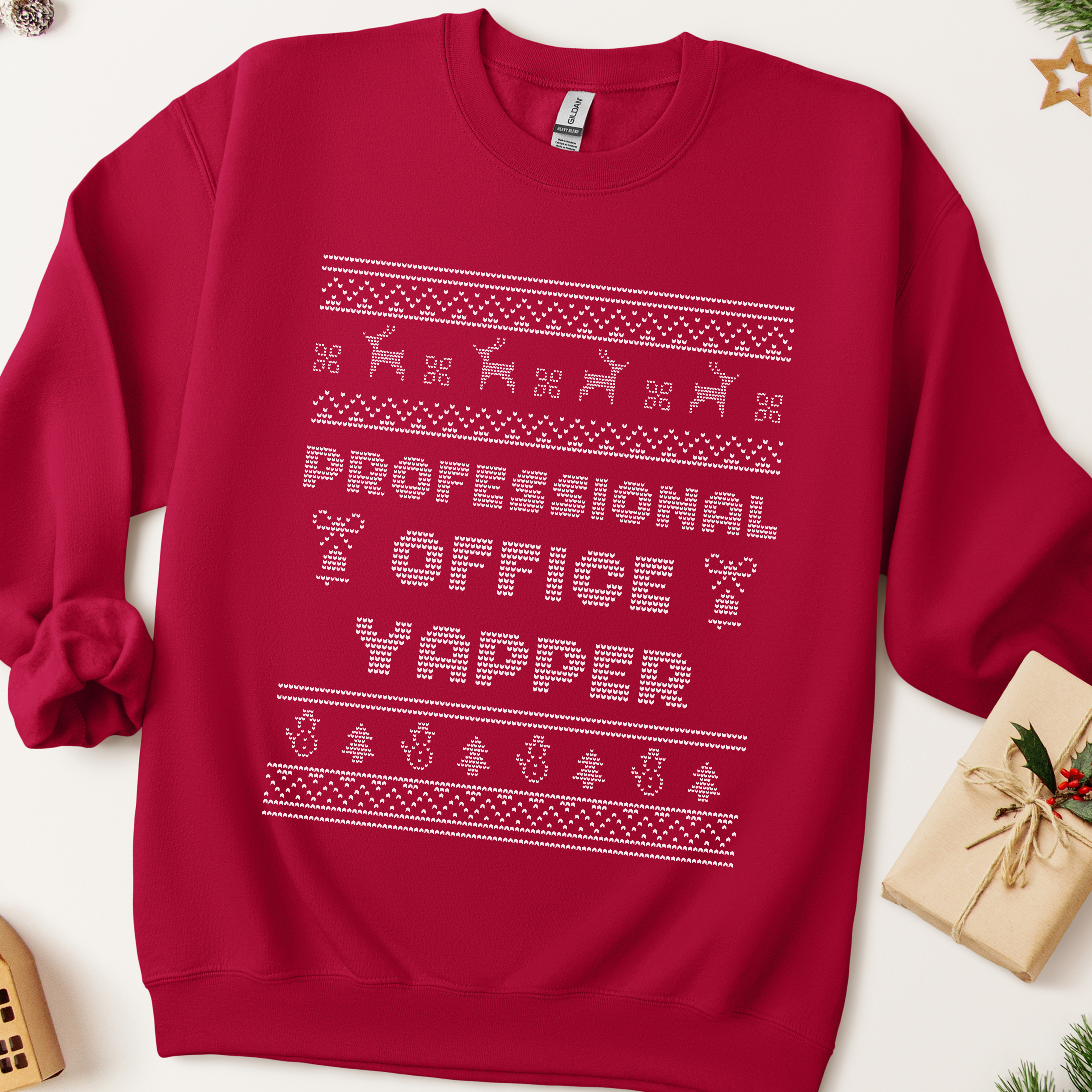 Professional Office Yapper Ugly Christmas Sweatshirt