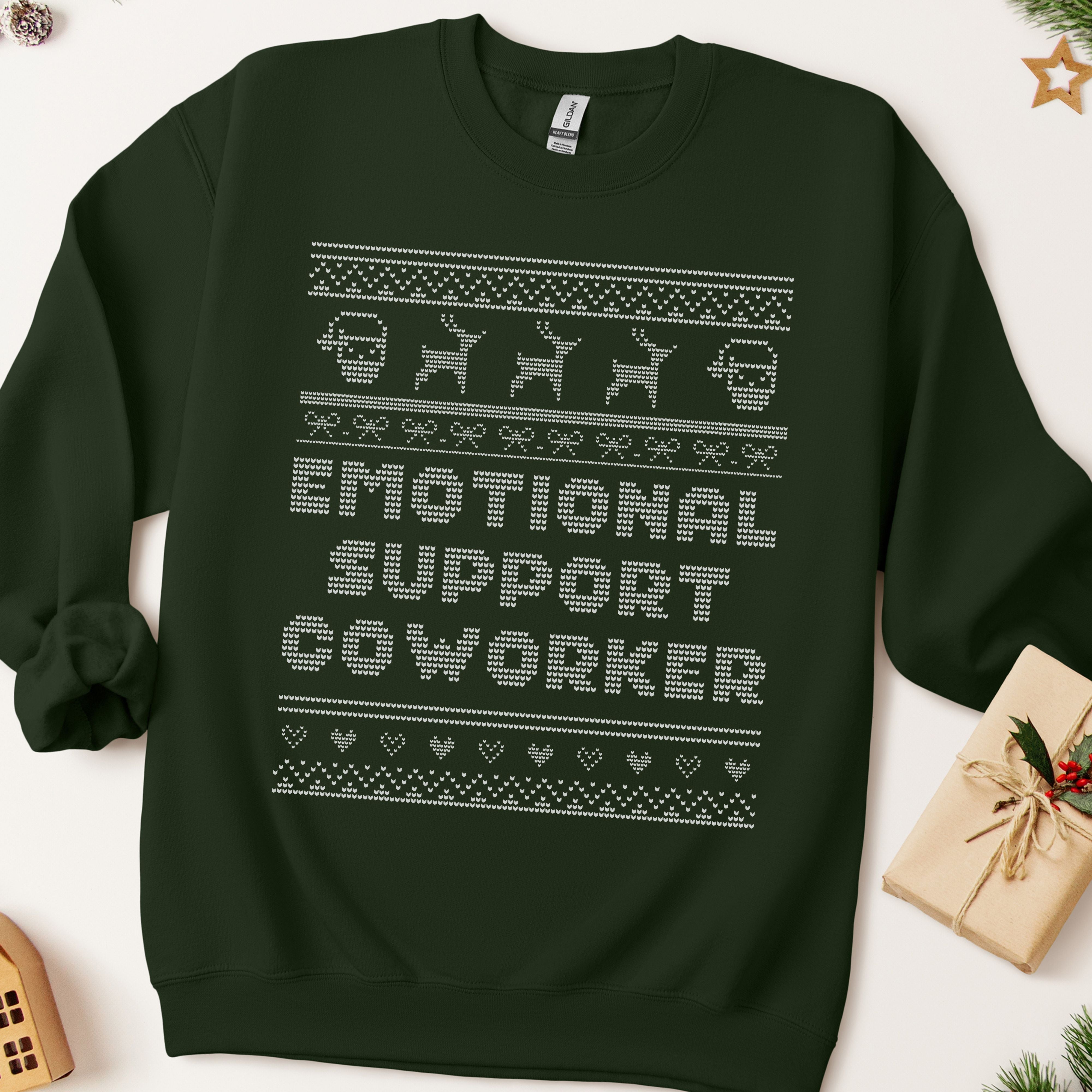 Emotional Support Coworker Ugly Christmas Sweatshirt