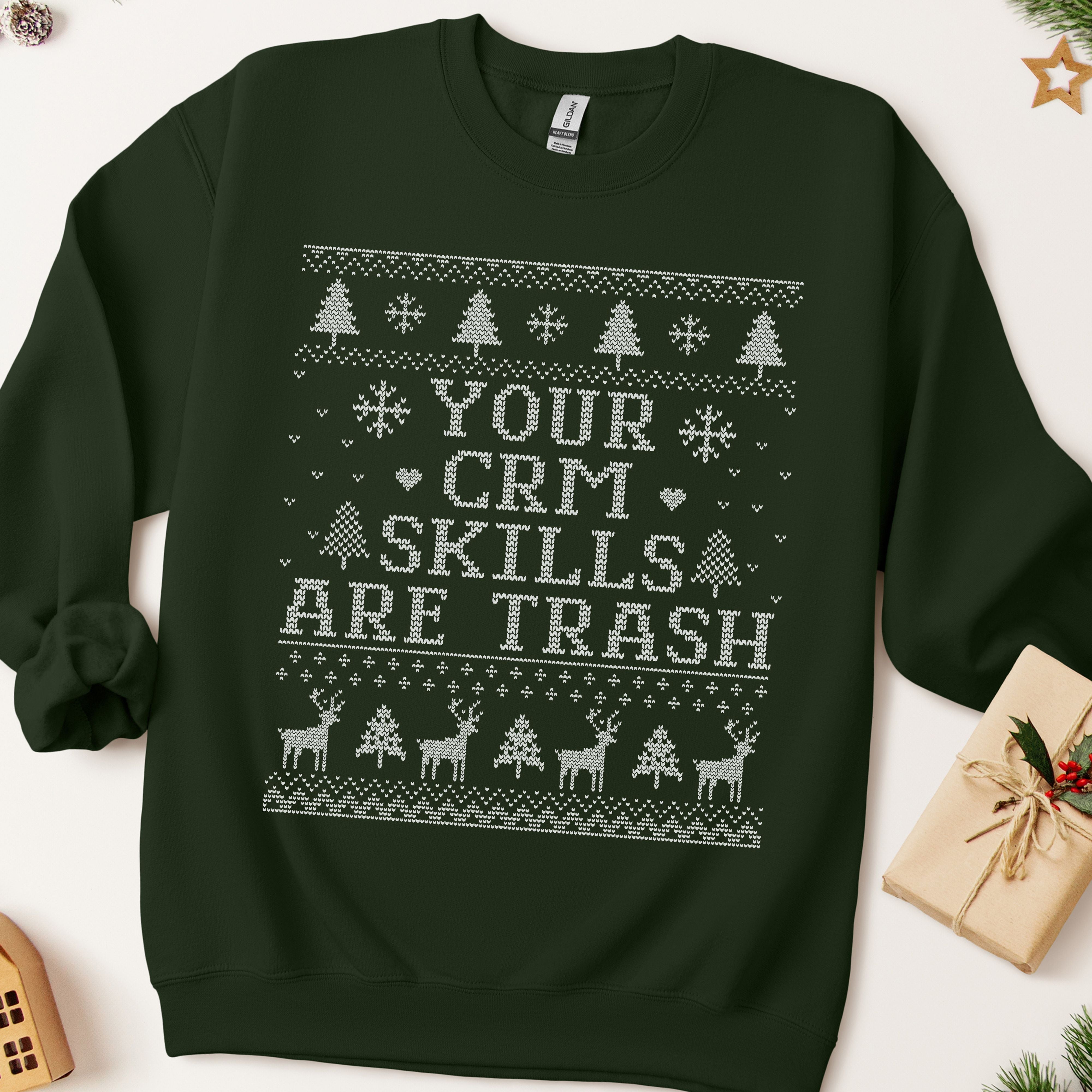 Your CRM Skills Are Trash Ugly Christmas Sweatshirt