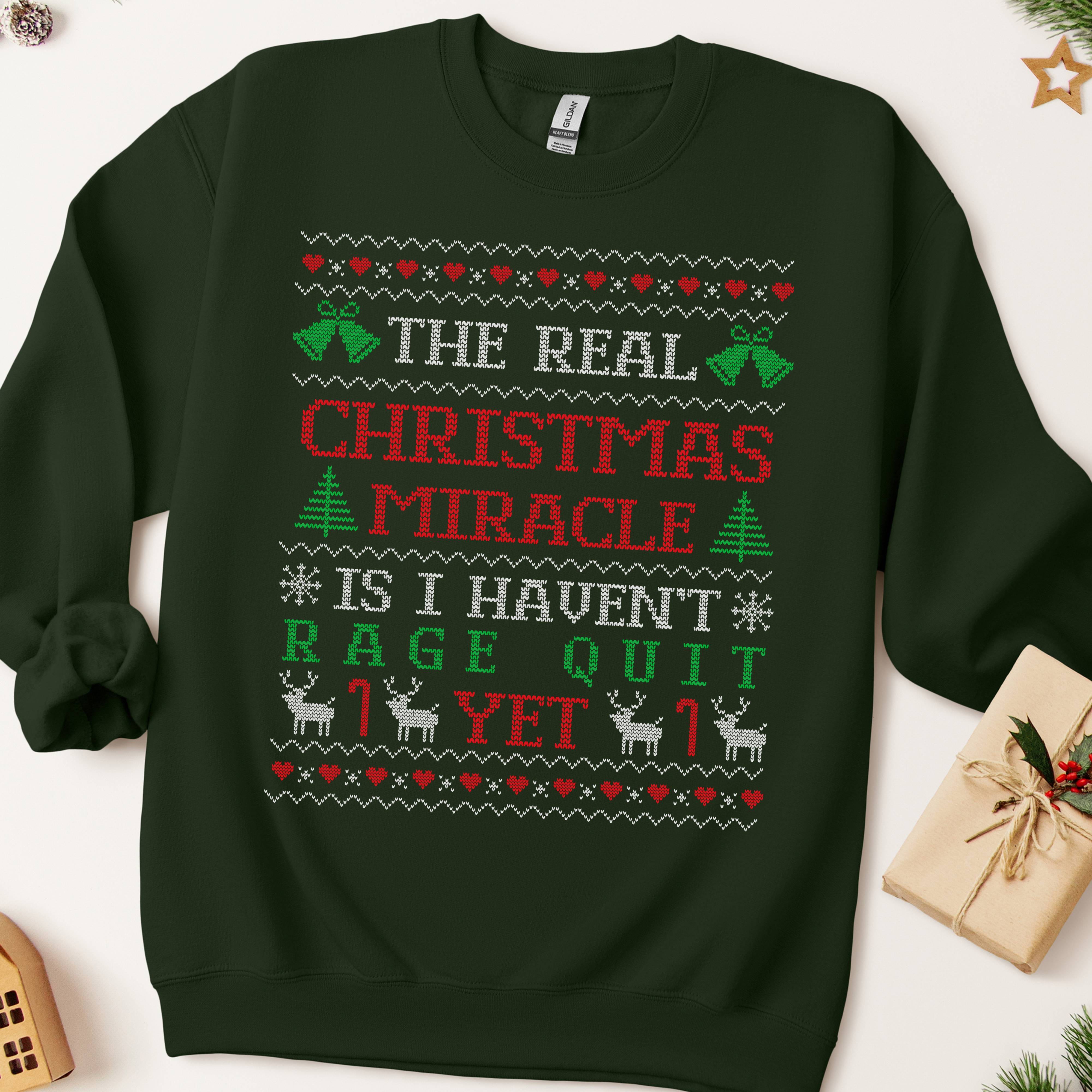 The Real Christmas Miracle Ugly Christmas Sweatshirt