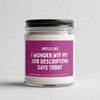 I Wonder WTF My Job Description Candle
