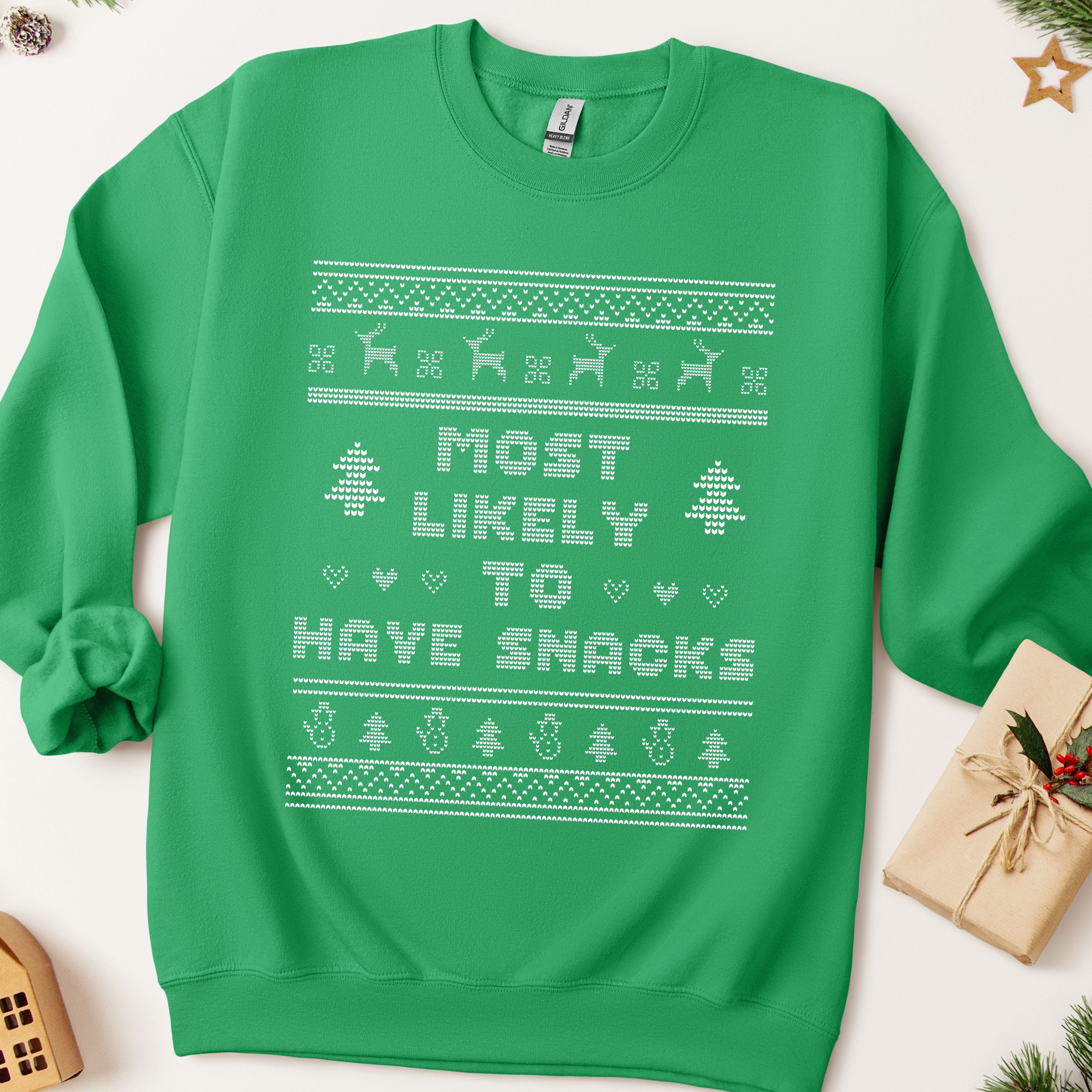 Most Likely To Have Snacks Ugly Christmas Sweatshirt