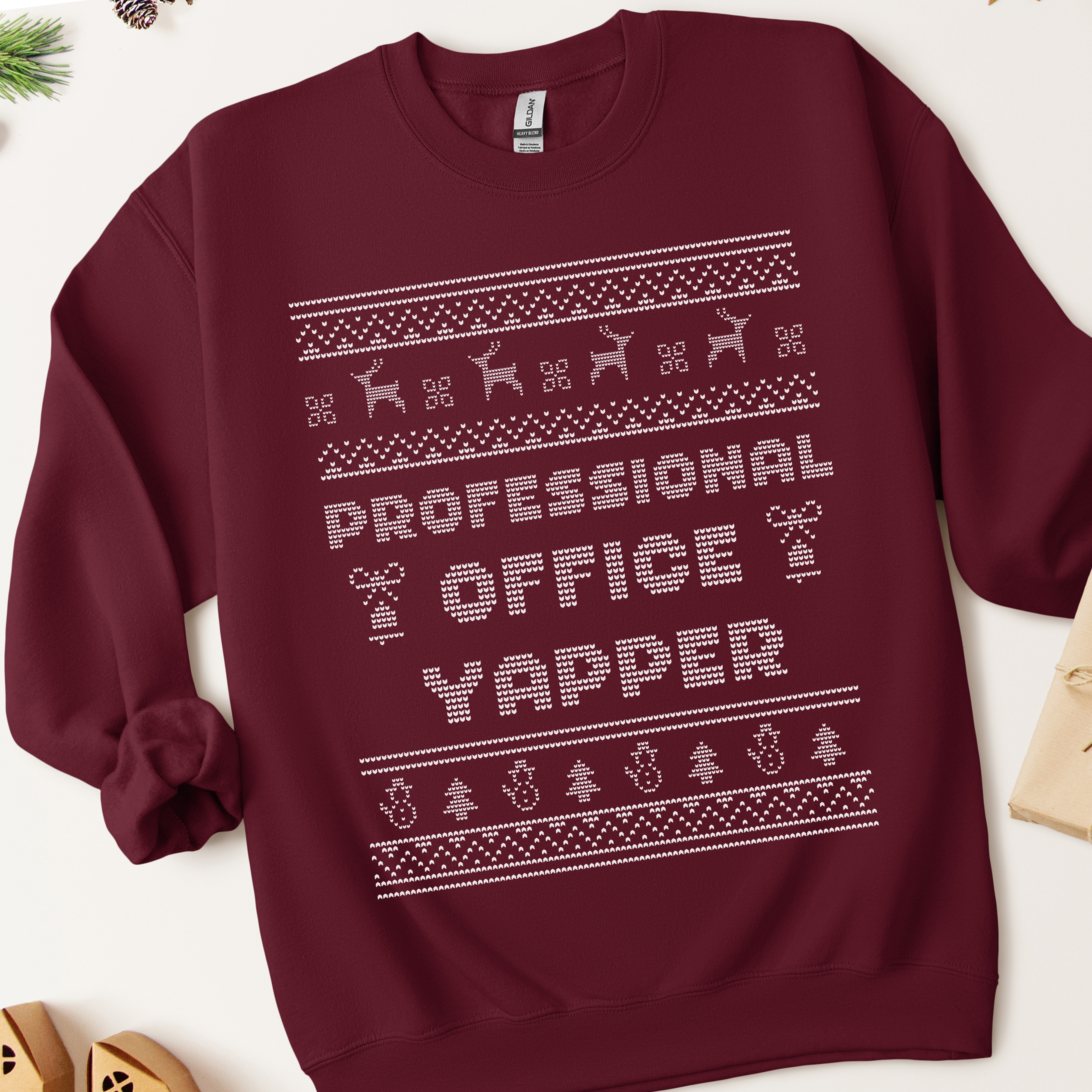 Professional Office Yapper Ugly Christmas Sweatshirt