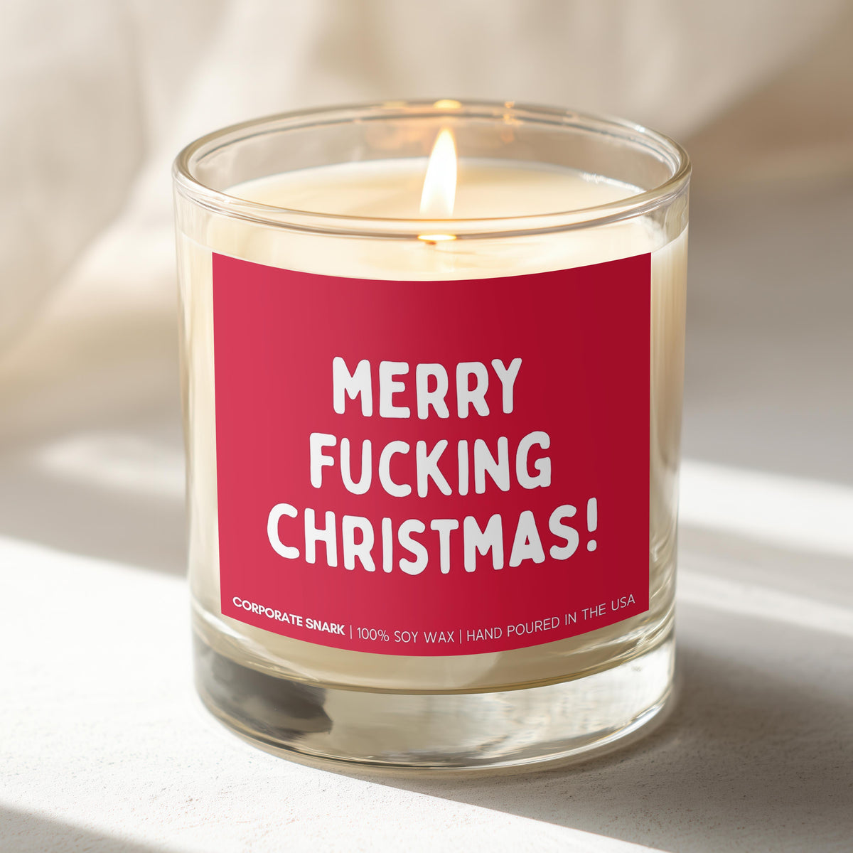 Merry Fucking Christmas Candle