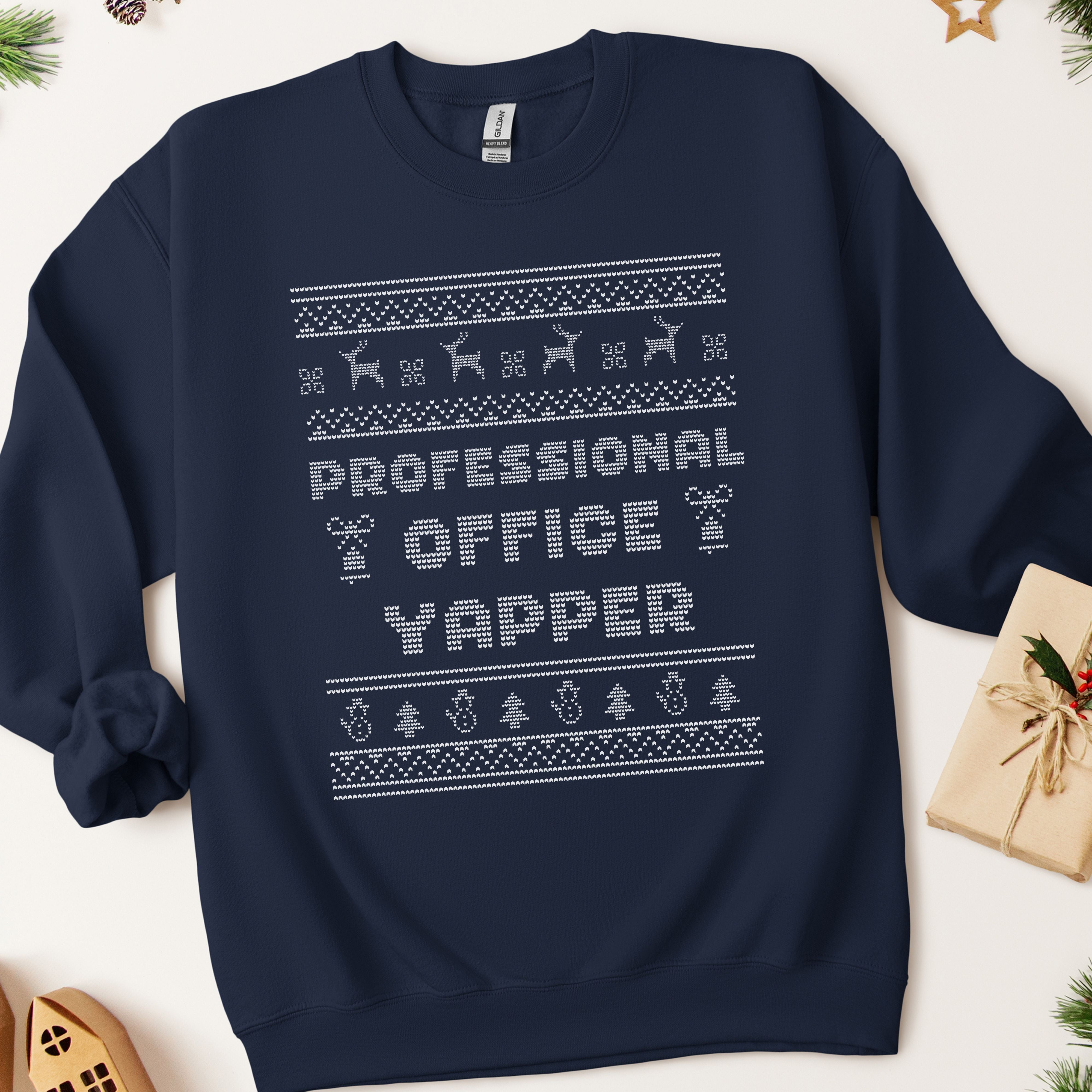 Professional Office Yapper Ugly Christmas Sweatshirt