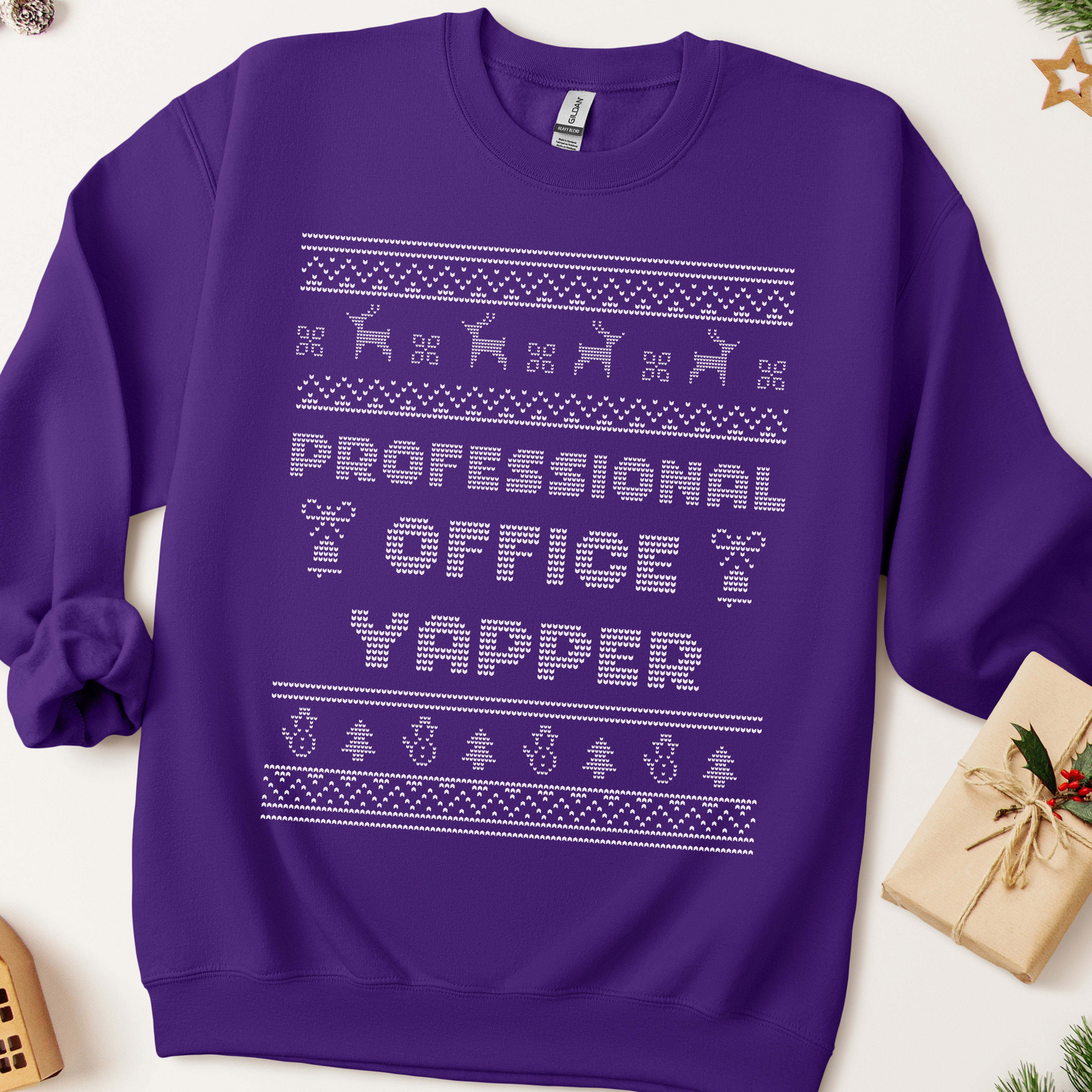 Professional Office Yapper Ugly Christmas Sweatshirt