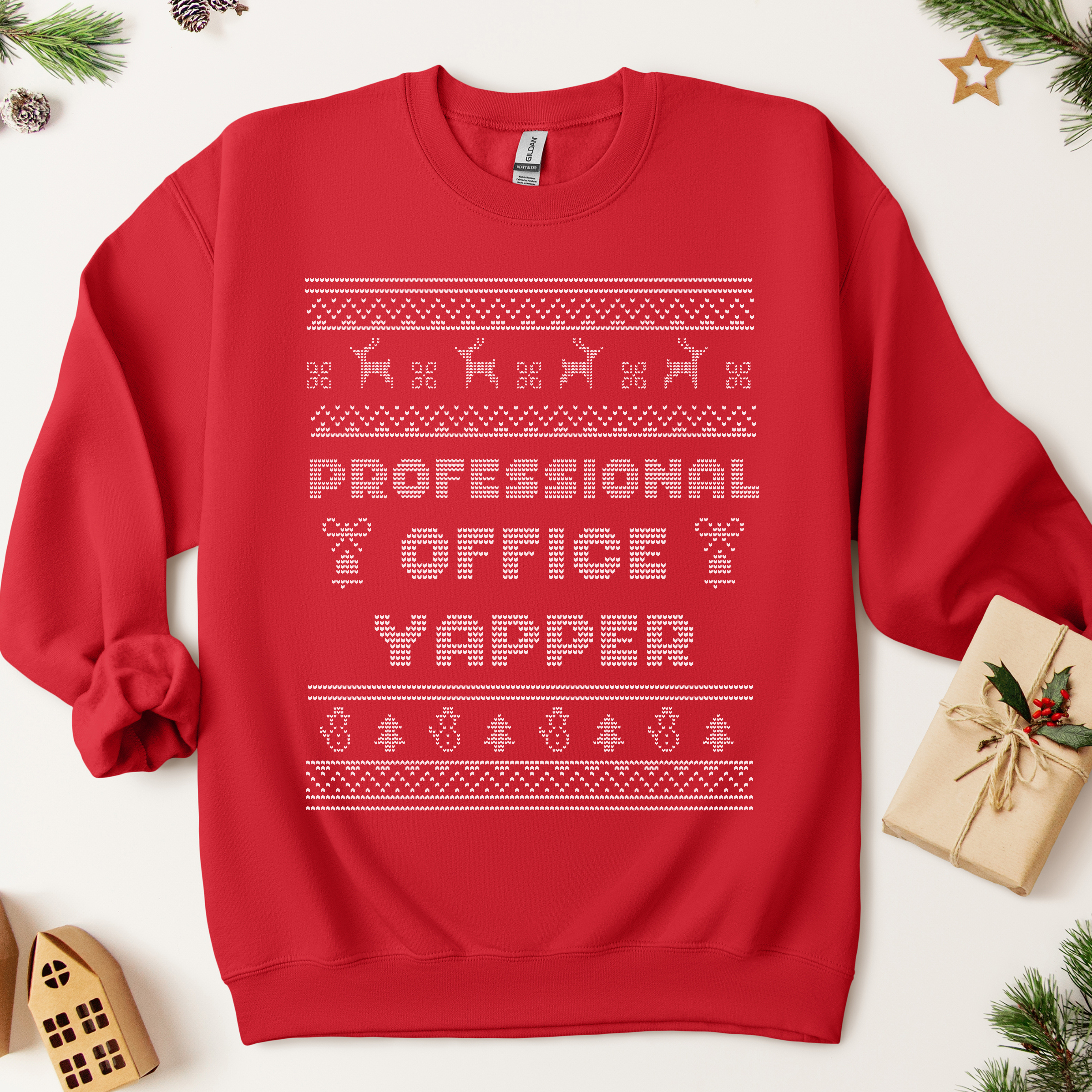 Professional Office Yapper Ugly Christmas Sweatshirt