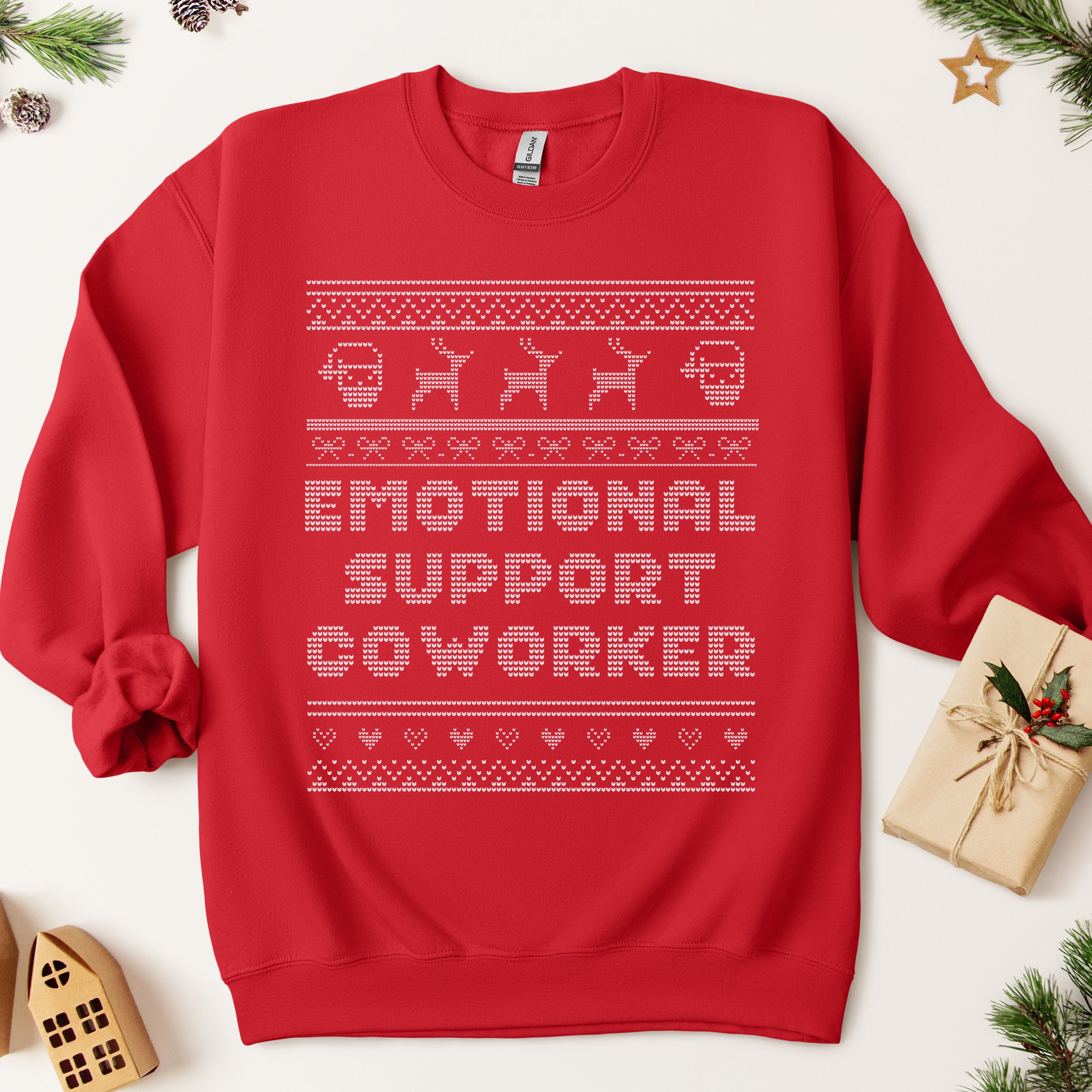 Emotional Support Coworker Ugly Christmas Sweatshirt